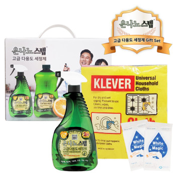 [은나노스텝] 고급 다용도세정제 기프트세트 1호 (550ml(스프레이형) +독일행주3p+매직블럭2p)