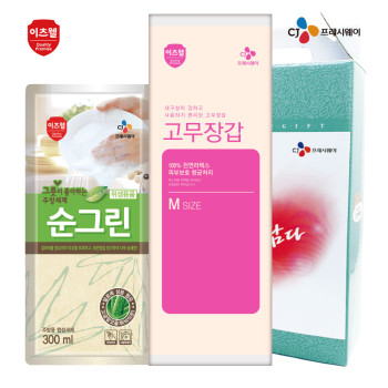 CJ이츠웰 순그린(300리필),고무장갑 2종세트