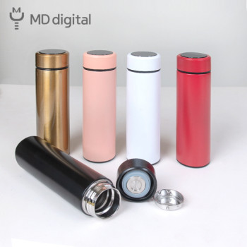 엠디디지탈 MDT 보온 보냉 온도표시 스텐 스마트 온도계 텀블러 500ml